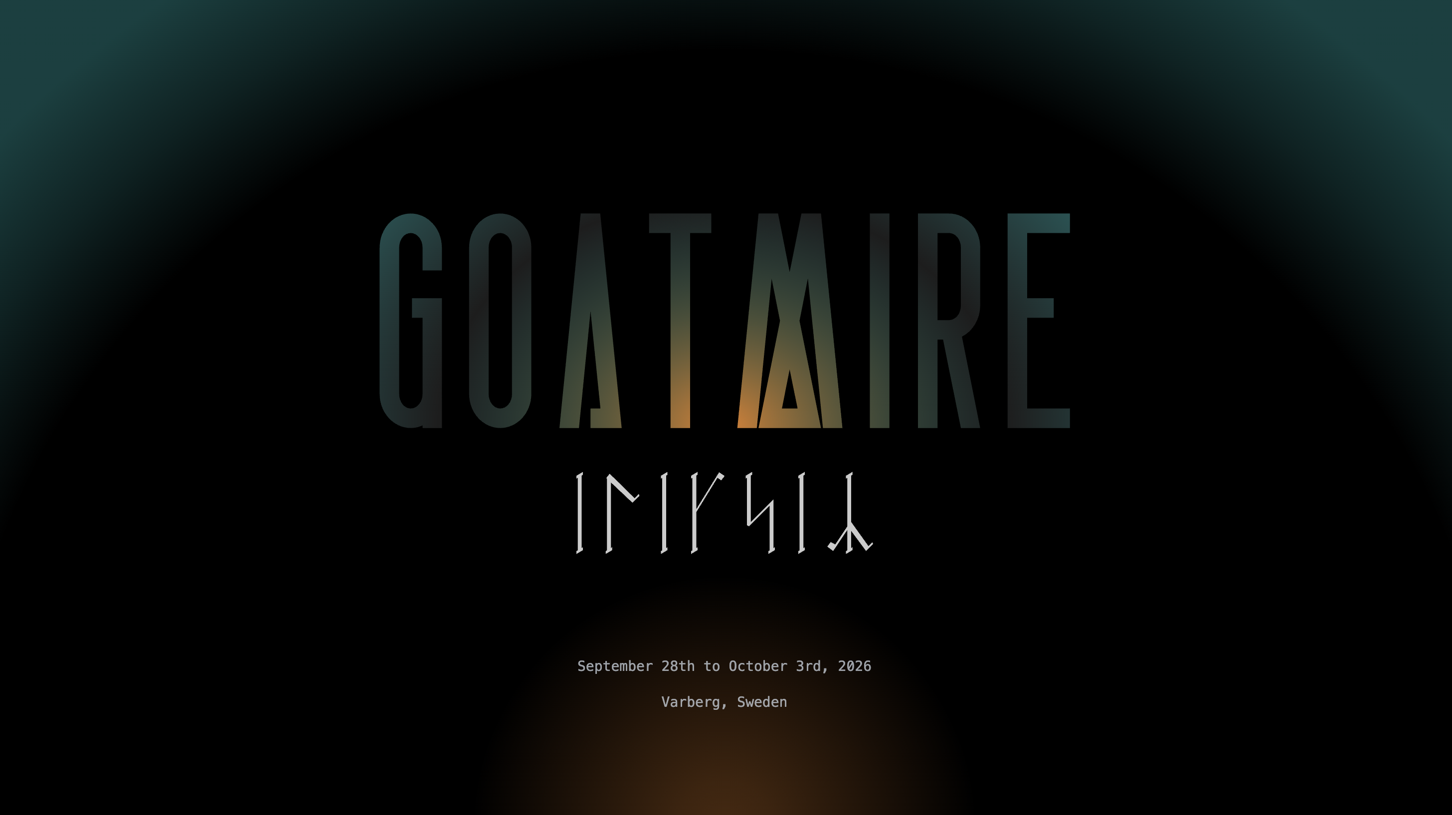 A picture with the Goatmire 2026 logo, date and location